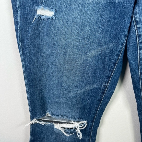Madewell Womens The Slim Boy Jean Blue Distressed Ripped Denim Stretch 32" Waist - Picture 4 of 10
